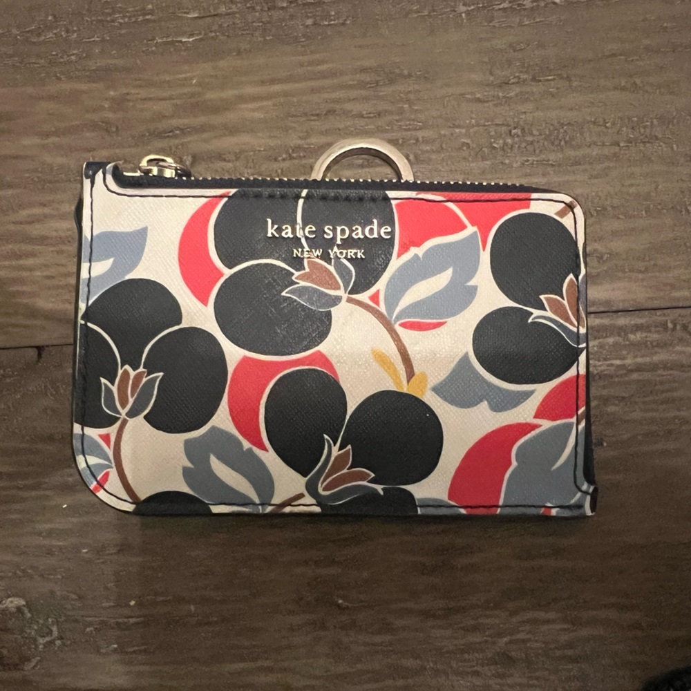 Kate Spade Black Glitter Key & Card Holder